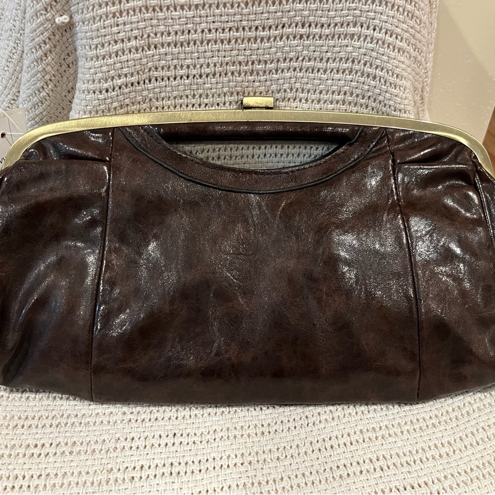 Brown Clutch with gold accents